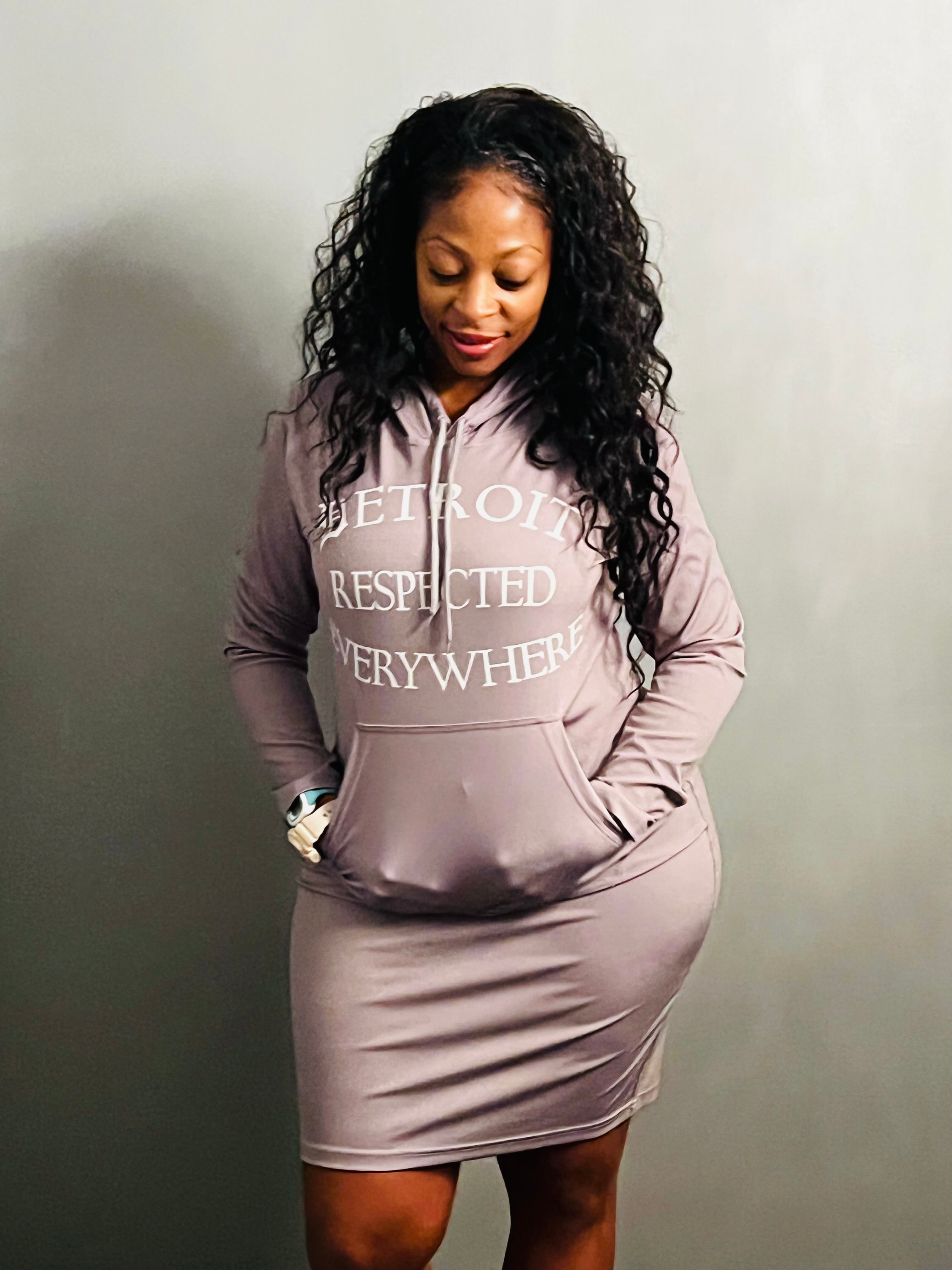 Fitted sweatshirt dress hot sale